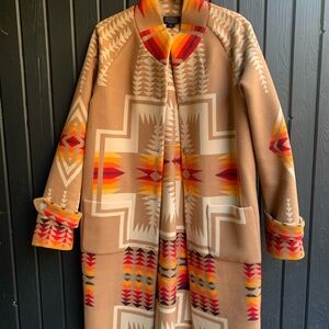 Womens Pendleton Wool Harding Blanket Coat